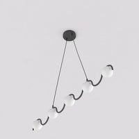 Emibig SINUS 5-lichts hanglamp – Wit/zwart