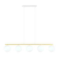 Emibig ALLORA 5-lichts hanglamp – Wit/goud