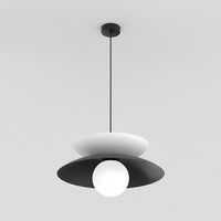 Nagoya hanglamp wit glas 5-lichts zwart