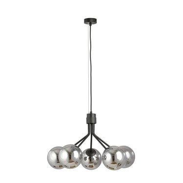 NOVA 5-lichts hanglamp - Smoked glas