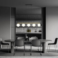 Emibig ALLORA 5-lichts hanglamp - Opaalwit glas