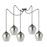 Emibig LEVEL 5-lichts hanglamp - Smoked glas