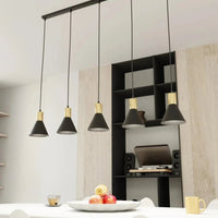 Emibig PINK 5-lichts hanglamp - Zwart goud