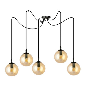 GIGI 5-lichts hanglamp - Amber glas