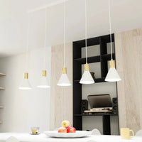 Emibig ROSA 5-lichts hanglamp - Wit frame gouden accenten