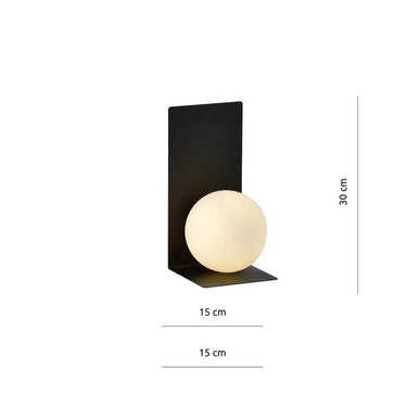 FORM 1-lichts wandlamp - Zwart frame - Opaalwit glas