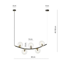 Emibig RITZ 5-lichts hanglamp - Helder glas - Mooier Thuis
