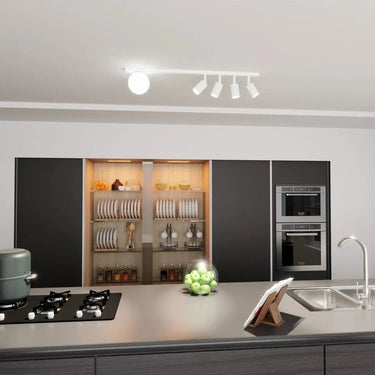 BASTER 5-lichts plafondlamp - Wit glas