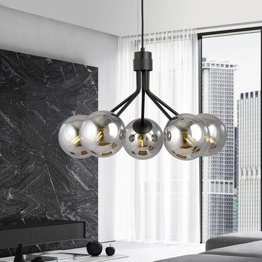 NOVA 5-lichts hanglamp - Smoked glas