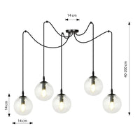 Emibig GIGI 5-lichts hanglamp - Helder glas - Mooier Thuis