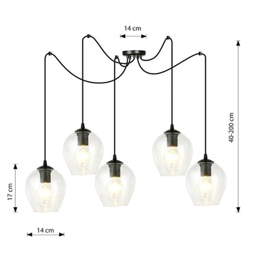 LEVEL 5-lichts hanglamp - Helder glas