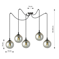 Emibig GIGI 5-lichts hanglamp - Smoked glas - Mooier Thuis