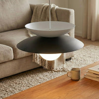 Nagoya hanglamp wit glas 5-lichts zwart