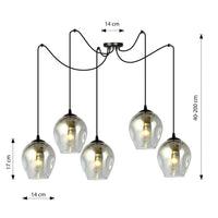 Emibig LEVEL 5-lichts hanglamp - Smoked glas - Mooier Thuis