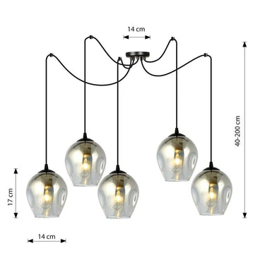 LEVEL 5-lichts hanglamp - Smoked glas