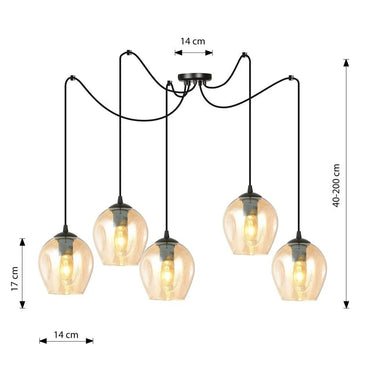 LEVEL 5-lichts hanglamp - Amber glas