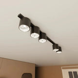 NANO 5-lichts plafondlamp - Zwart frame plafondspots & spotbalken - sfeervol in een Minimalistisch interieur