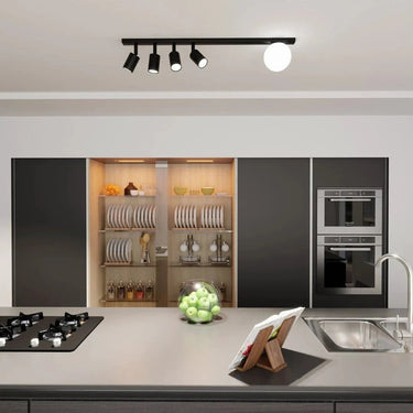 BASTER 5-lichts plafondlamp - Zwart frame
