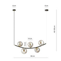 Emibig RITZ 5-lichts hanglamp - Smoked glas - Mooier Thuis
