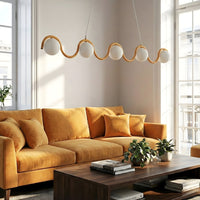 Sinus hanglamp wit glas 5-lichts oranje