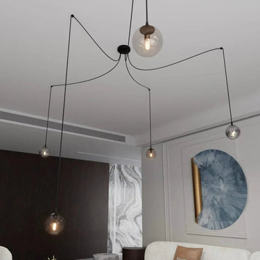GIGI 5-lichts hanglamp - Mix gekleurd glas