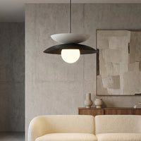 Nagoya hanglamp wit glas 5-lichts zwart