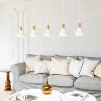 ROSA 5-lichts hanglamp - Wit frame gouden accenten - afbeelding 2