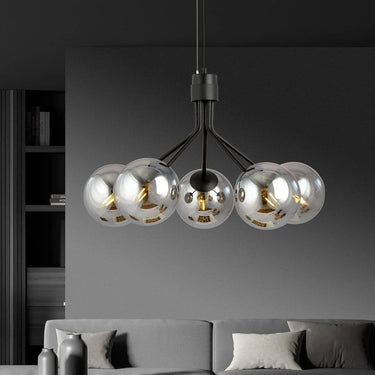 NOVA 5-lichts hanglamp - Smoked glas
