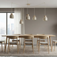 Kru hanglamp hout 5-lichts mokka
