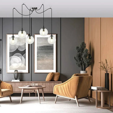 GIGI 5-lichts hanglamp - Helder glas