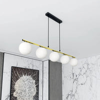 ALLORA 5-lichts hanglamp - Opaalwit glas - afbeelding 2