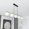 ALLORA 5-lichts hanglamp - Opaalwit glas hanglamp met ronde bol - sfeervol in een Modern interieur