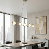 Sinus hanglamp wit glas 5-lichts mokka hanglamp met ronde bol - afbeelding 5