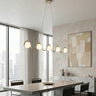 Sinus hanglamp wit glas 5-lichts mokka hanglamp met ronde bol - afbeelding 5