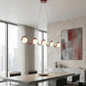 Sinus hanglamp wit glas 5-lichts bordeaux hanglamp met ronde bol - afbeelding 5
