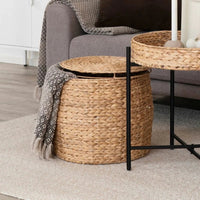 House of Nordic Delia Bijzettafel waterhyacint naturel Ø43 cm