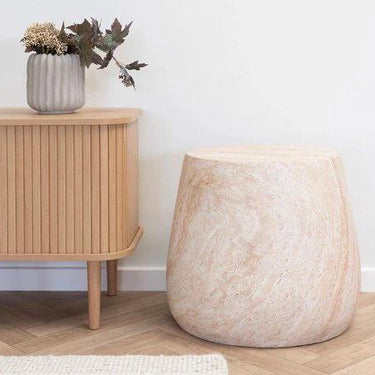 Bonn Bijzettafel van fiberclay naturel Ø47.5 cm