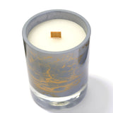 Terroso Geurkaars Grijs - Marmerglas - 11 cm - grijs en goud - Mooier Thuis