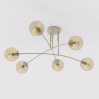 Pregos plafondlamp amber glas 6-lichts amber
