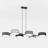 DRUMZ 6-lichts hanglamp - Mix textiel - Zwart frame - Mooier Thuis