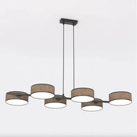 DRUMZ 6-lichts hanglamp - Bruin textiel - Mooier Thuis