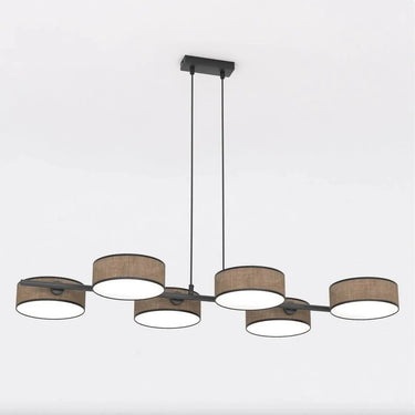 DRUMZ 6-lichts hanglamp - Bruin textiel