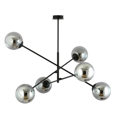 LINEAR 6-lichts hanglamp - Smoked glas