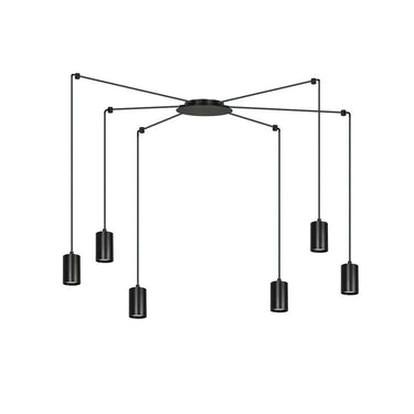 TRAKER 6-lichts hanglamp - Zwart