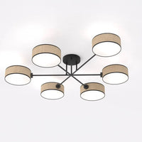 MAGA 6-lichts plafondlamp - Zwart rattan - Mooier Thuis