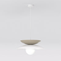 Nagoya hanglamp wit glas 6-lichts mokka