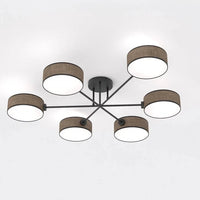 MAGA 6-lichts plafondlamp - Bruin textiel - Mooier Thuis