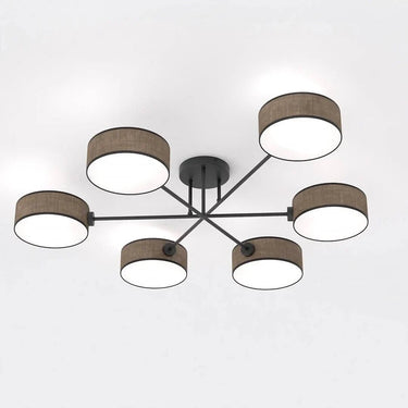 MAGA 6-lichts plafondlamp - Bruin textiel