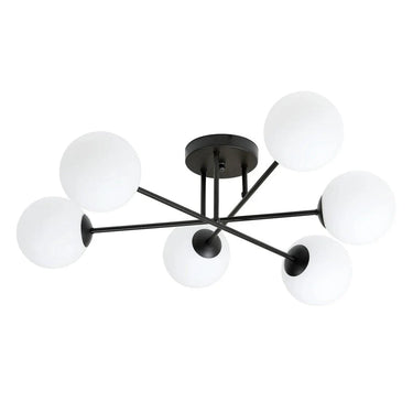 ROMA 6-lichts plafondlamp - Wit glas