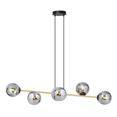GRAVITY 6-lichts hanglamp - Smoked glas
